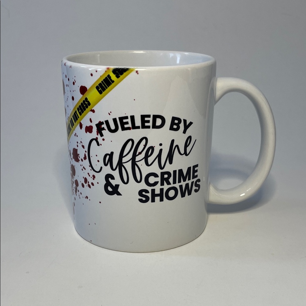 Dark Humour Crime Show Themed Coffee Mug | Collectible Whimsigoth Horror Mob Fun